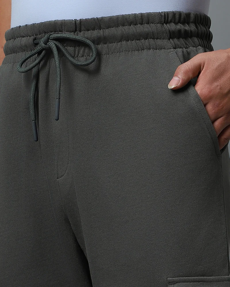 bewakoof  Men's Grey Oversized Cargo Warm Joggers for Men | Best Price UAE